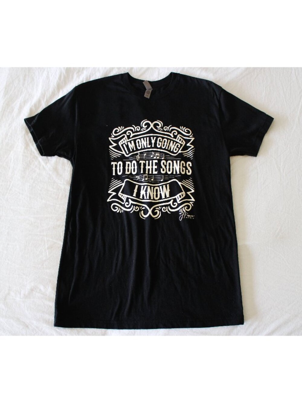 Next Level Apparel NL Black T-shirt I'm only going to do the songs I know Size S
